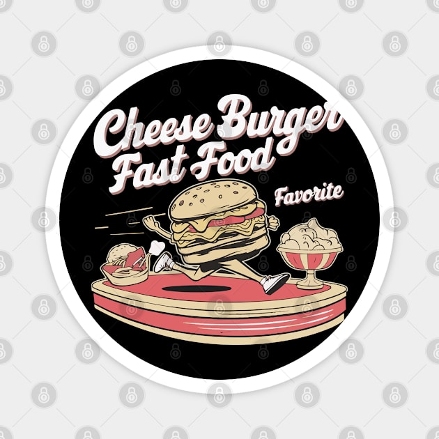 Cheese Burger Fast Food Favorite Magnet by Moulezitouna